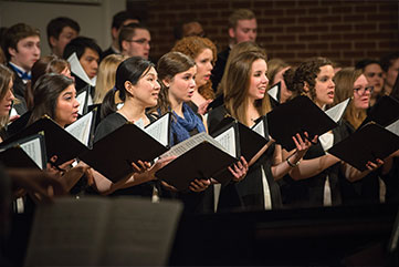 Photo of a choir singing. Link to Donor-Advised Funds.